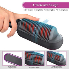 ✨Last Day Special Price £18.88!!💥Negative Ion Hair Straightener Styling Comb💇♀