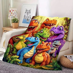 🎁Last Day 49% OFF🔥Cute Smiling Dinosaurs HD Digital Print Flannel🦖