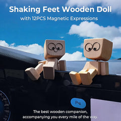 🎉NEW YEAR SALE £7.99!!🔥Charming Little Wooden Figure That Sways with 12PCS Magnetic Expressions🔥