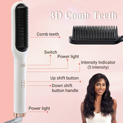 ✨Last Day Special Price £18.88!!💥Negative Ion Hair Straightener Styling Comb💇♀