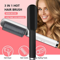✨Last Day Special Price £18.88!!💥Negative Ion Hair Straightener Styling Comb💇♀