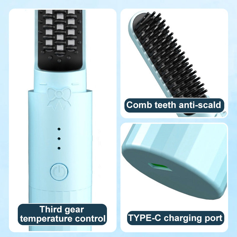 💖LIMITED SALE - ONLY £13.99 TODAY!!💖2-in-1 Rechargeable Long-lasting Straightening Comb