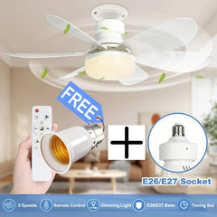 🎁Last Day Promotion 49% OFF🔥SmartBreez™ 40W LED Ceiling Fan Light – 20.5” Ultra-Quiet with Remote 🎯 | E27 + FREE B22 Adapter 🔌 | For Bedroom 😴, Kitchen 👩🍳 & Garage 🛠️ – UK Ready! 🇬🇧