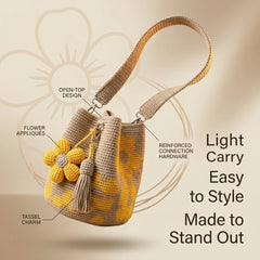 🏆 Promotion 49% OFF🧵🌸Handmade Crochet Flower Tote 🌼✨