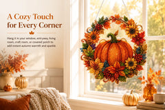 🎁Last Day Promotion 49% OFF🔥✨Autumn Harvest Pumpkin Diamond Art Hanging Ornament Kit
