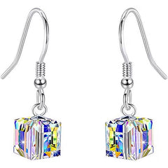 💥Hot Sale🩵Austrian Sugar Cube Crystal Bracelet Necklace Earrings For Women✨