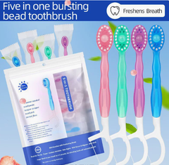 🔥 Final Day: £8.99 Only⏰️Disposable 5-in-1 Prepasted Travel Toothbrush with Floss Pick