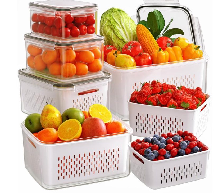 ⏰️SUMMER HOT SALE⌛️3PCS Fruit Storage Container Set for Fridge with Removable Colander