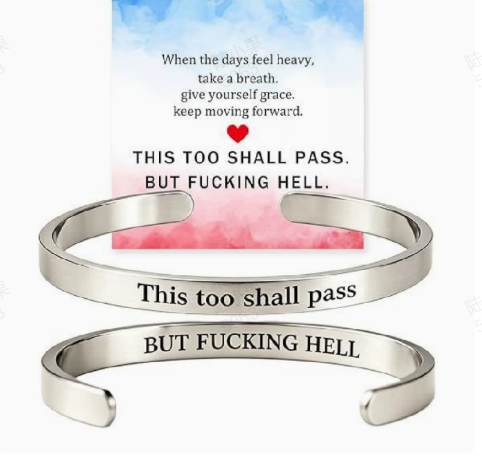 🌸LAST DAY SPECIAL PRICE!!🌸This Too Shall Pass - Hidden Message Inspirational Cuff Bracelet