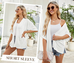 🔥Summer Hot Sale 49% OFF💝2025 New Stylish Flowy Short Sleeve Cardigan