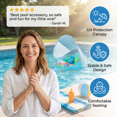 🎁Last Day Promotion 49% OFF🔥Baby Swim Float with Sun Canopy – Inflatable Infant Swimming Ring for Safe Water Fun
