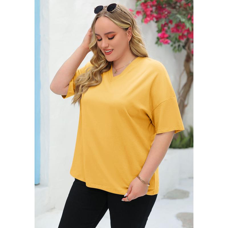 💥Last Day Special Sale 49% OFF👚Women's Summer Half Sleeve Casual Loose Fit Cotton Tunic T-shirt