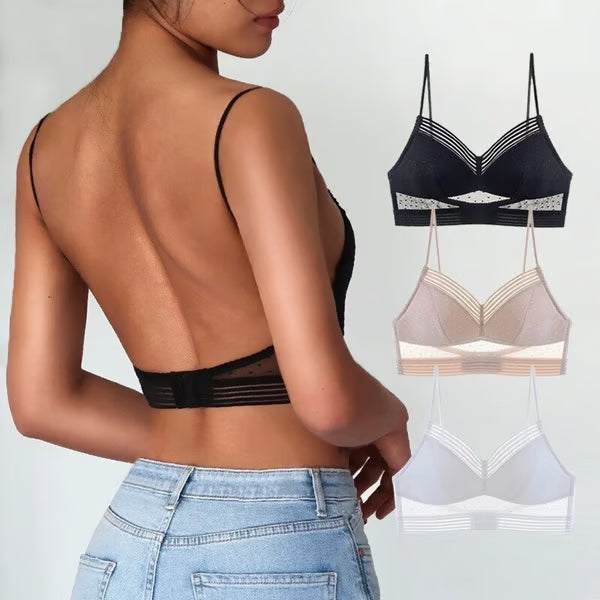 ⇝Low Back Wireless Lifting Lace Bra