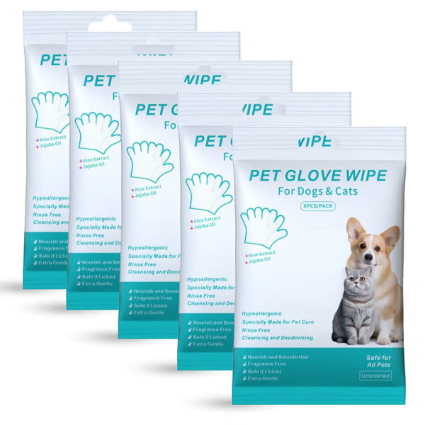 ⏰Last Day 50% OFF💝Convenient Efficient Pet Wash-Free Wipes Gloves