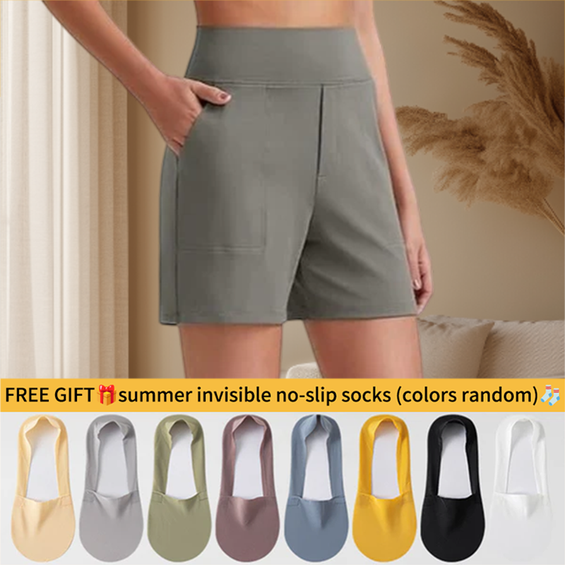 ⏳Last Day Promotion 49% OFF with FREE GIFT🎁✨AuraFit™ Everyday High-Waisted Shorts – Lightweight & Breathable with Functional Pockets 🌿