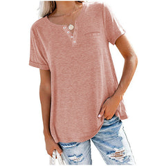 🔥Clearance Sale💖Fashion Solid Color Pocket Short Sleeve T-Shirt