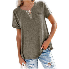 🔥Clearance Sale💖Fashion Solid Color Pocket Short Sleeve T-Shirt