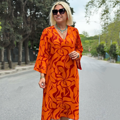 ❤️🔥Elegant Printed Dress for Plus-Size Women