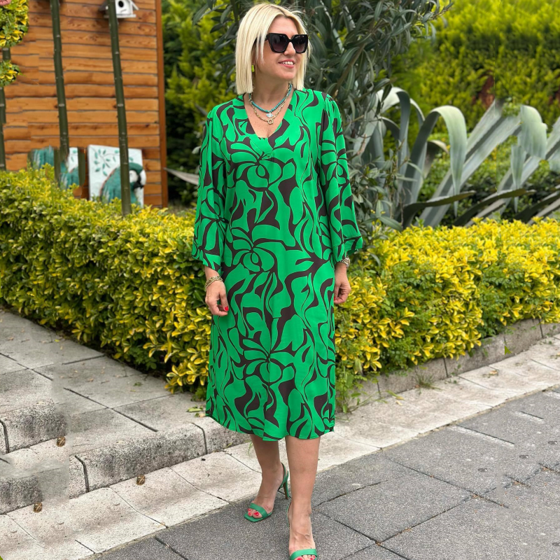 ❤️🔥Elegant Printed Dress for Plus-Size Women