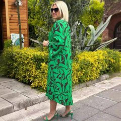 ❤️🔥Elegant Printed Dress for Plus-Size Women