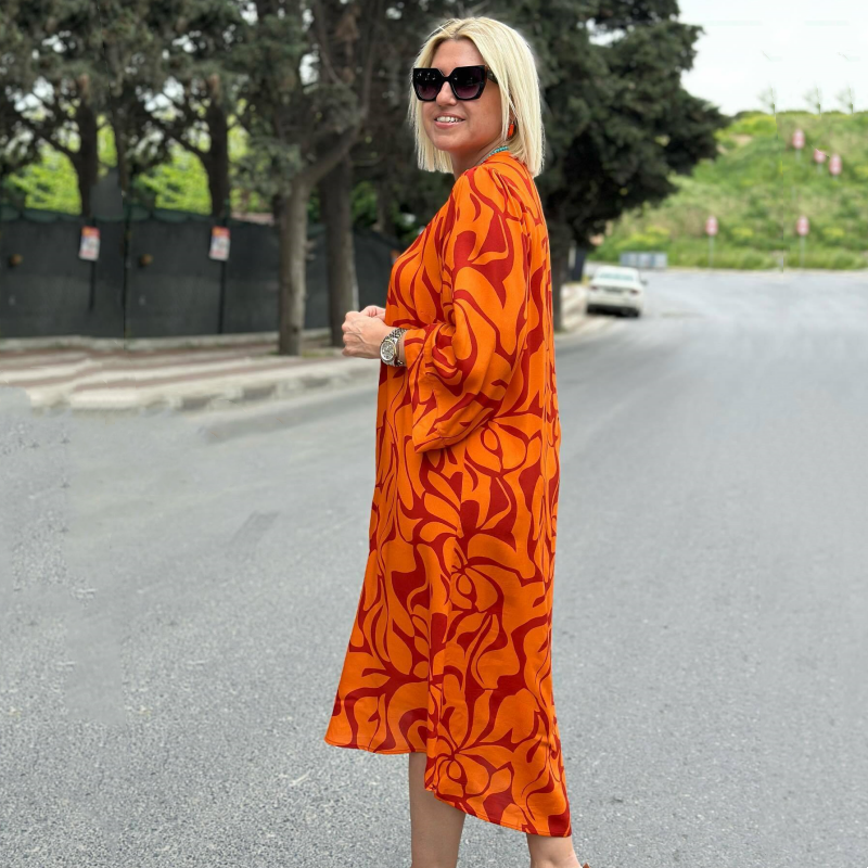 ❤️🔥Elegant Printed Dress for Plus-Size Women