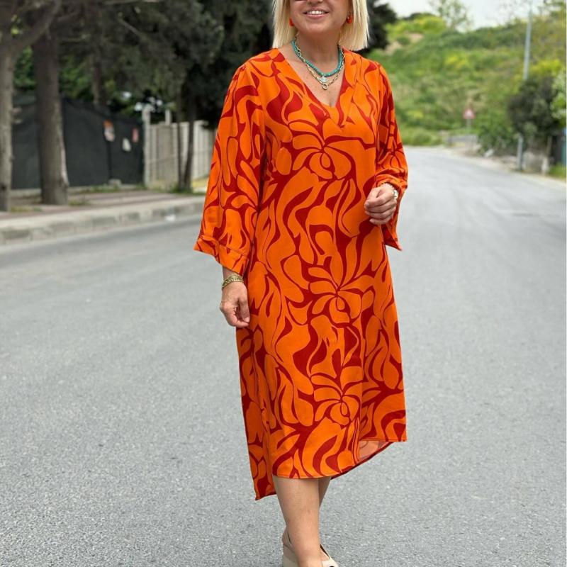 ❤️🔥Elegant Printed Dress for Plus-Size Women