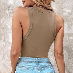 💖Last Day Special Price £13.99!!💖Ribbed Stretchy Tank Top with Shelf Bra