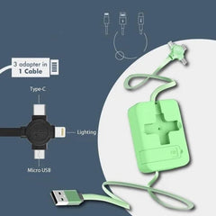 🔥Hot Sale 49% Off🔥3-in-1 (Micro USB+Type-C+Lightning) Data Cable Phone Stand