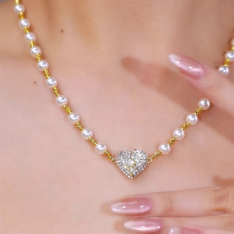 ✨New Arrival ✨💖Valentine's DayHot Sale 60% OFF🎀💎Magnetic Heart Pearl Necklace