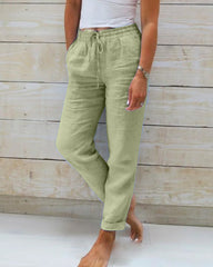 🌸LAST DAY SPECIAL PRICE!!🌸Women's Elastic Waist Cotton Linen Casual Pants