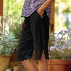 💗LAST DAY SALE 60% OFF⚡50K+ SOLD💕Women's Casual Solid Color Pocket Capri Pants