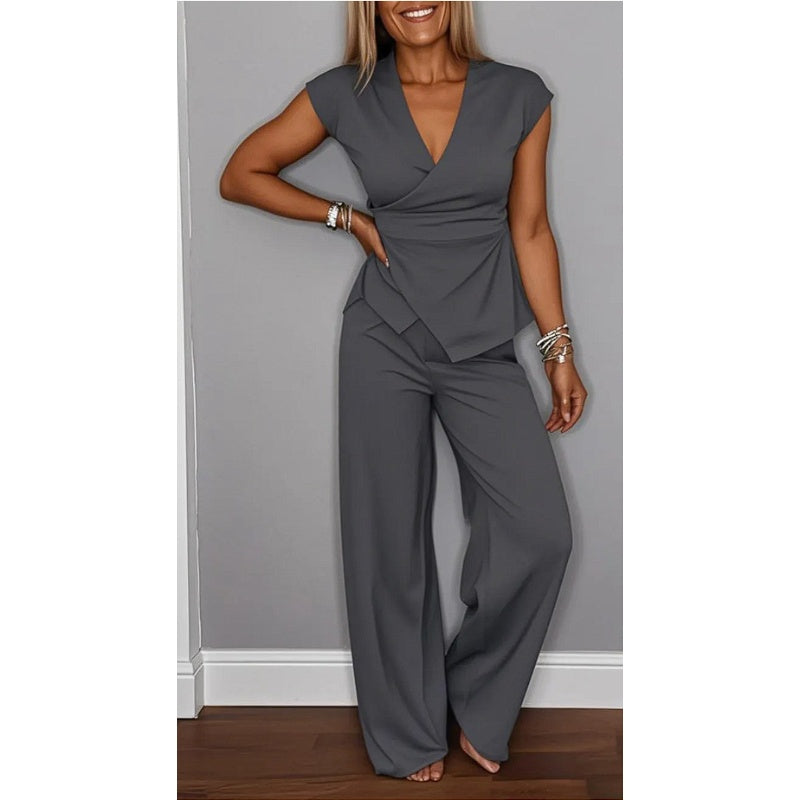 🎉 Last Day Promotion-49% OFF🔥💋Women's Elegant V-Neck Top & Pants Set