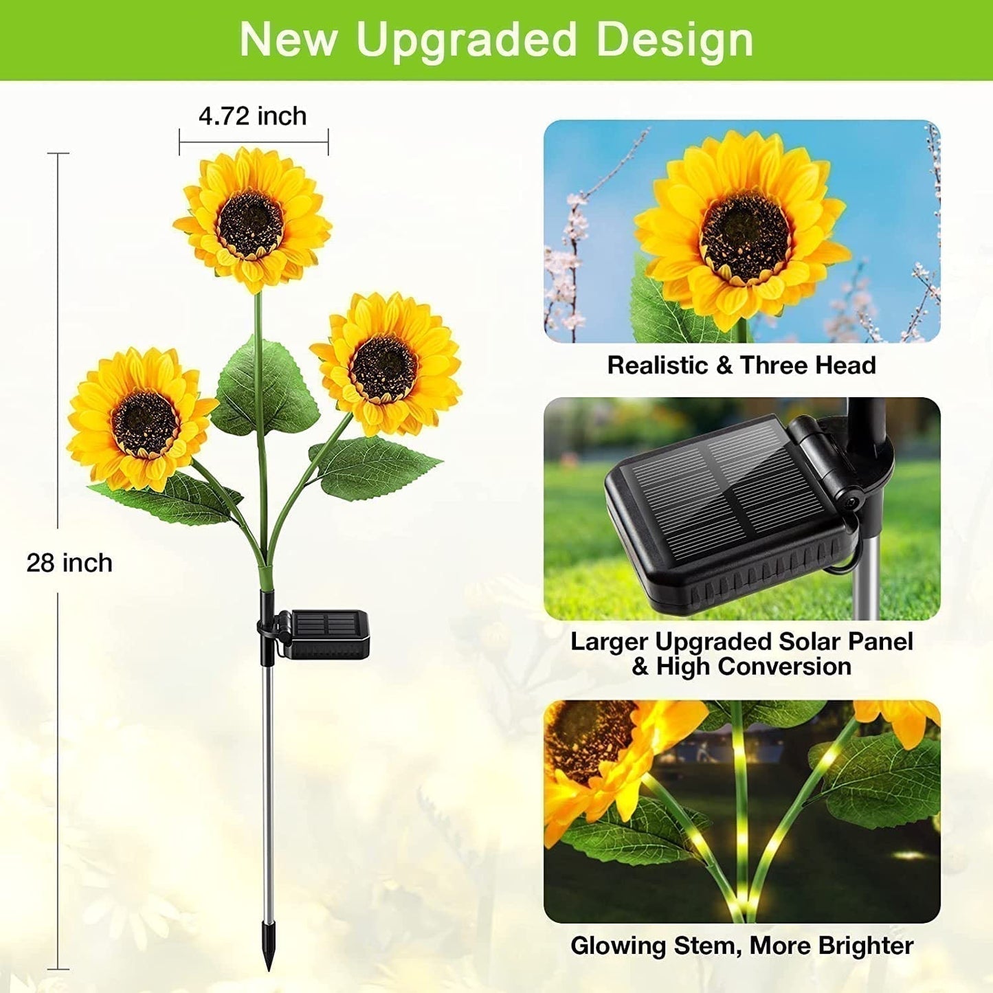 🌻30% OFF FLASH SALE ! Sunflower Solar Lights – Glowing Decor for Garden ✨🌿【Hurry Up】
