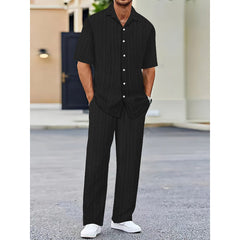 🌼HOT SALE 50% OFF🌼 Fliwos Men's Collared Top & Drawstring Pants Set