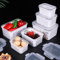 🔥HOT SALE 49% OFF🔥3PCS Fruit Storage Container Set for Fridge with Removable Colander