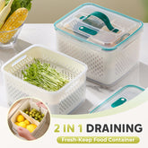 🔥Summer Hot Sale 49% OFF💝2 in 1 Draining Fresh-Keep Food Container