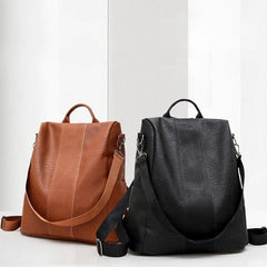 【Perfect Gift Choice】PU Leather Ladies' Anti-theft Backpack