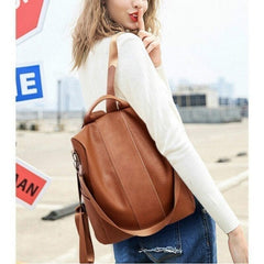 【Perfect Gift Choice】PU Leather Ladies' Anti-theft Backpack