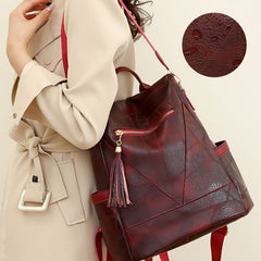 Nice Gift! Casual Soft Leather Shoulder Bag Backpack