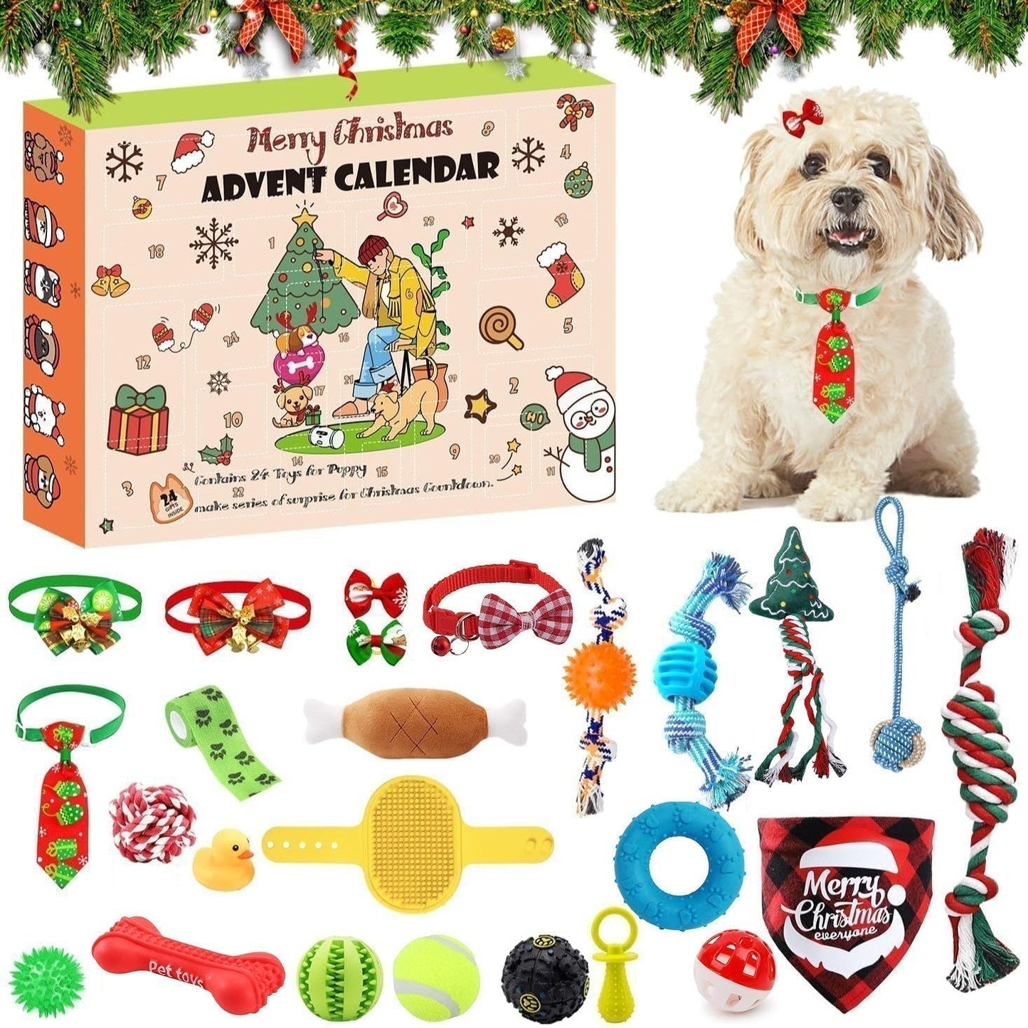 🎁Christmas Sale 49% Off🎄Christmas Countdown Cat & Dog Toys Advent Calendar🐾🥳