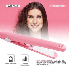 💥Limited time 50% off🔥⚡2-in-1 Mini Curling Wand & Flat Iron Hair Straightener