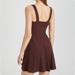 Women’s Casual Yoga Dress with Built-in Bra and Shorts