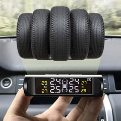 🔥HOT SALE 50% OFF✨Solar Real-Time Four-Wheel Display Tire Pressure Monitor
