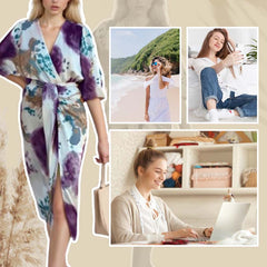 🔥HOT SALE 50% OFF✨Women’s Elegant Watercolor Two-Piece Wrap Dress Set