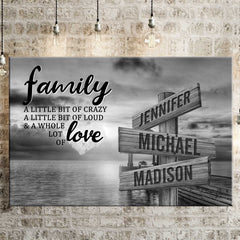 ❣️DIY Your Family Names❣️ Premium Canvas Poster -River Pier A Little Whole Lot of Love