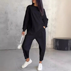 🚗Free Shipping🚗Women Long-Sleeve Irregular Hem Sweatshirts & Pants Set