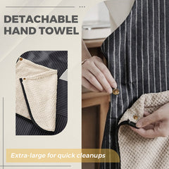 ⏰️Last Day For Free Shipping⌛️Cross-Back Waterproof Apron with Detachable Hand Towel