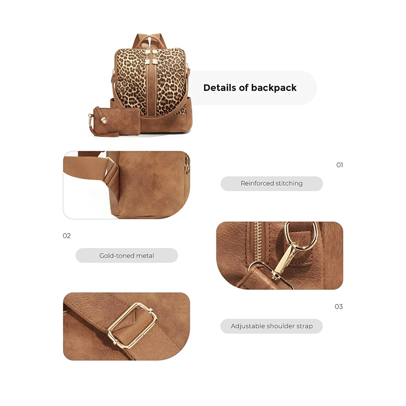 ⏳LAST DAY SALE 70% OFF🔥Fashion Leopard Print Backpack and Shoulder Bag Set🐆🌟