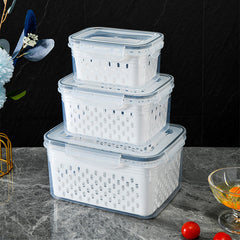 ⏰️SUMMER HOT SALE⌛️3PCS Fruit Storage Container Set for Fridge with Removable Colander