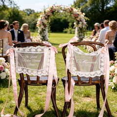 "Just Married" Lace Wedding Chair Signs